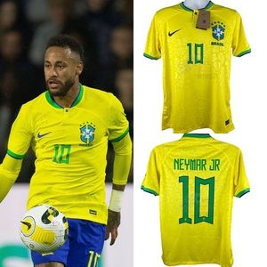 Nike Yellow and Green Brazil Soccer Jersey